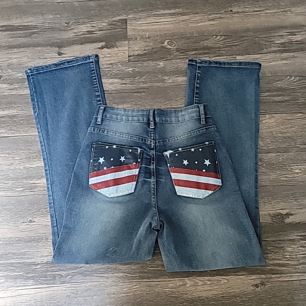 Ladies Bootcut High Waist Jeans RW&B Pockets 26" W x 28" Insm Sz S